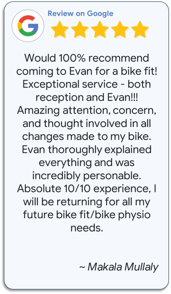 Review 1 for Bike Fitting with Evan Thomas at Dockside Physiotherapy in Victoria BC